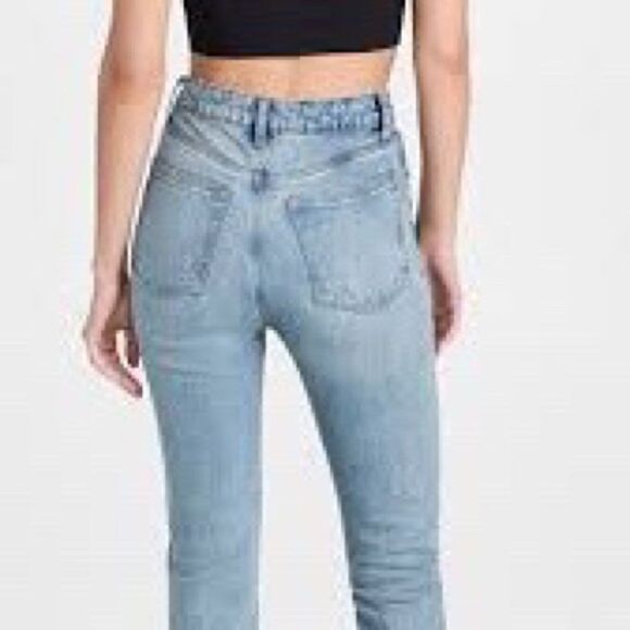 Reformation Liza High Waist Straight Leg Crop Jeans Faded Black Wash Sz 26 - Picture 10 of 10